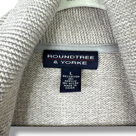 Roundtree & Yorke Men's Sport Shirt Button Shawl Collar Knit Sweater Cardigan - Picture 4 of 7